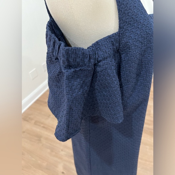 J. Crew Cold Shoulder Dress Navy Blue SZ M - Picture 5 of 16